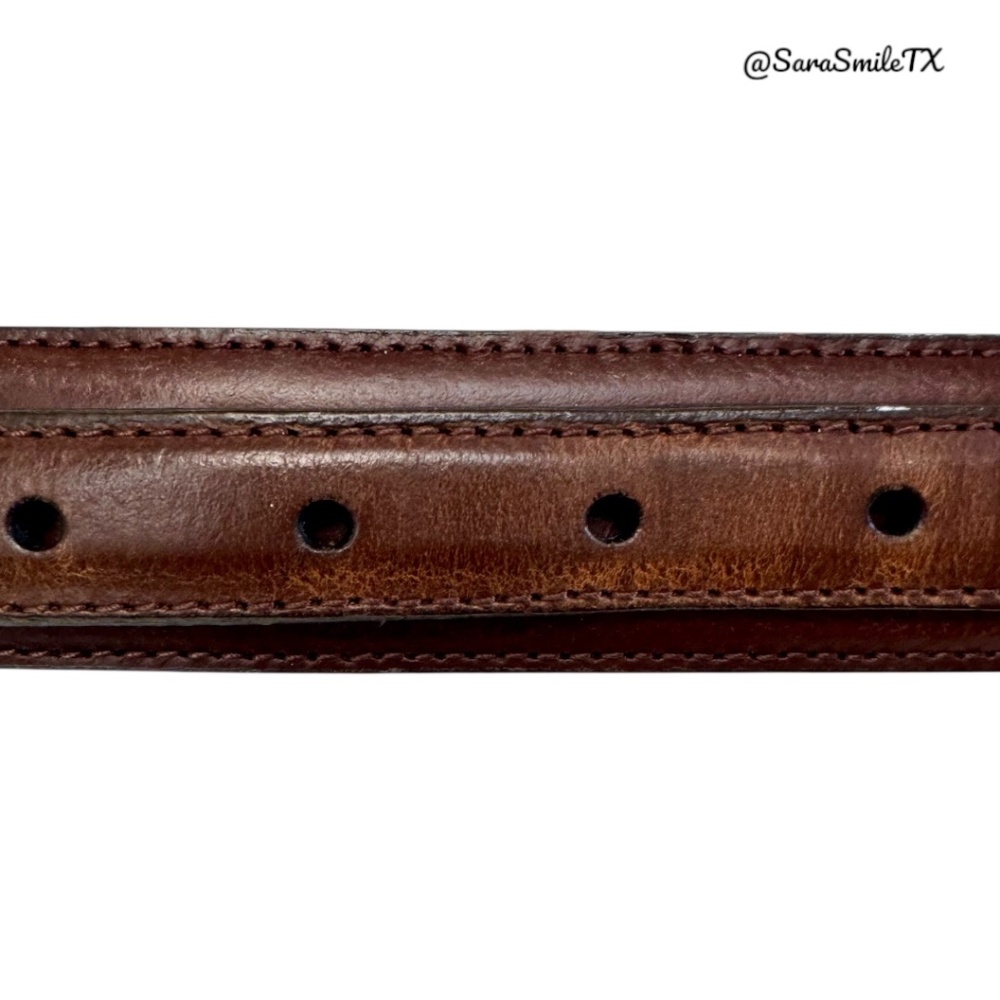 NOCONA BELT CO Mens Vintage Brown Leather Top Hand Ranger Western Belt - Picture 6 of 9